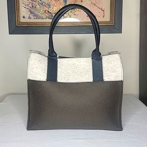 Elegant Two-Tone Tote Bag